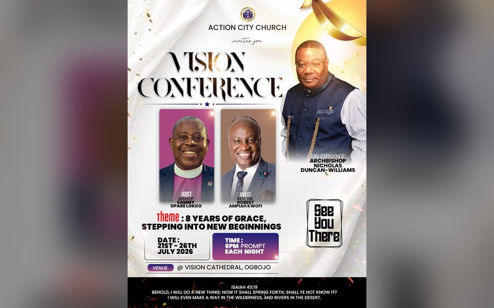 Portrait event poster for the Action City Church Vision Conference